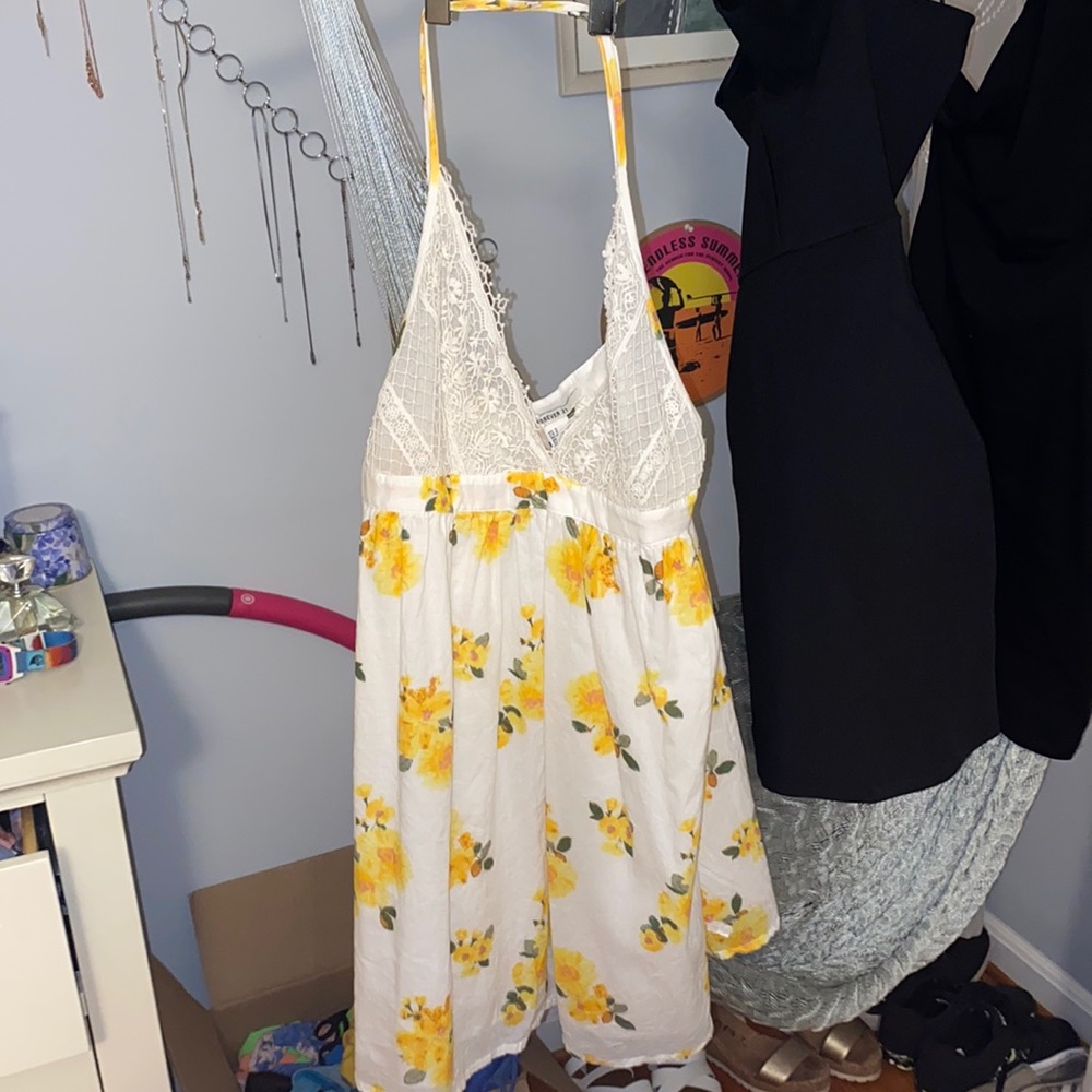 White lace flower dress